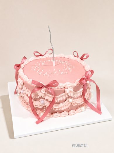 粉甜洛丽塔生日蛋糕 (1094)