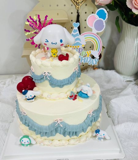 玉桂狗双层生日蛋糕 (1063)