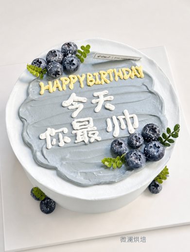 蓝莓灰调简约蛋糕 (1122)
