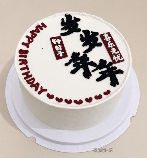 步步高升书法蛋糕 (1123)