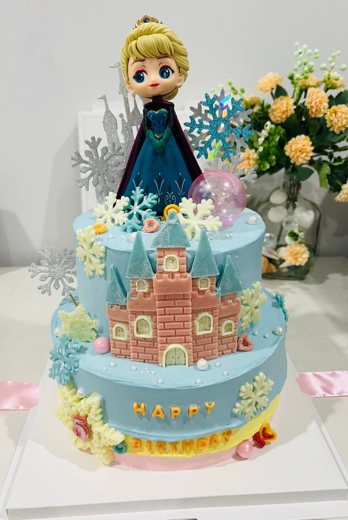 艾莎城堡生日蛋糕 (1084)
