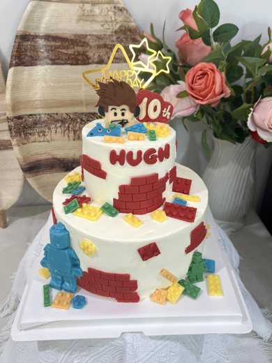 乐高主题十岁生日蛋糕 (1031)