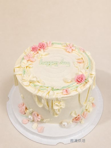粉玫瑰浪漫生日蛋糕 (1102)