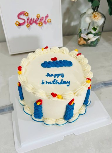 复古蜡烛生日蛋糕 (1008)