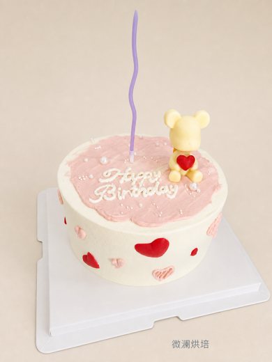 爱心小熊生日蛋糕 (1098)