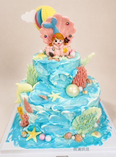 美人鱼海洋生日蛋糕 (1088)
