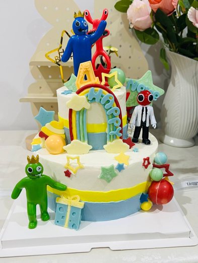 彩虹朋友主题生日蛋糕 (1020)