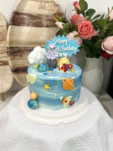 太空主题男孩生日蛋糕 (1048)