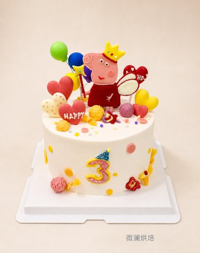 佩奇主题生日蛋糕 (1072)